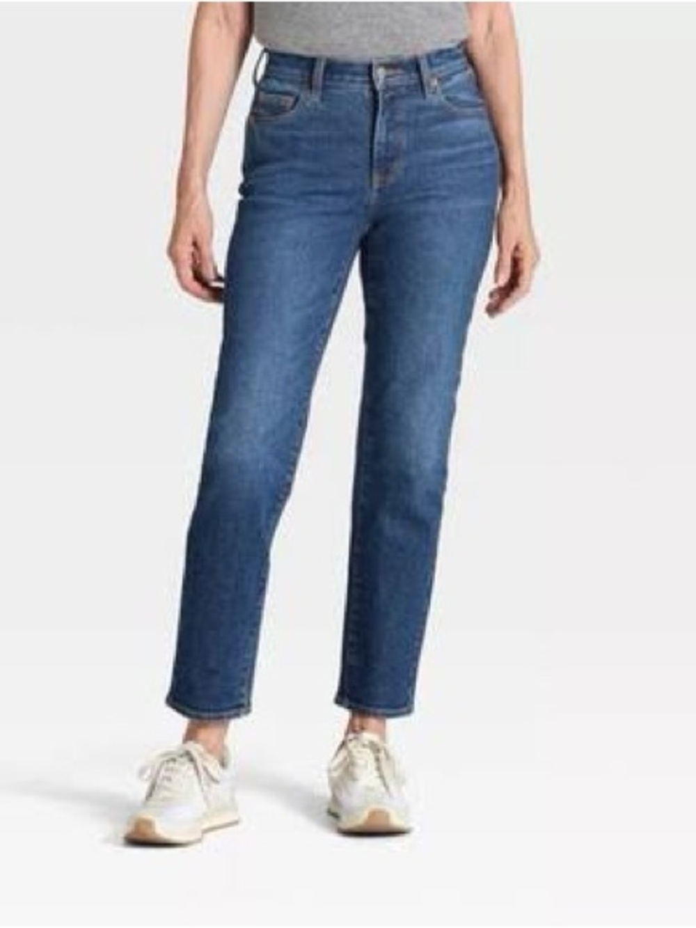 Mid Rise 80s Slim Dark Wash Jeans, Ankle Length